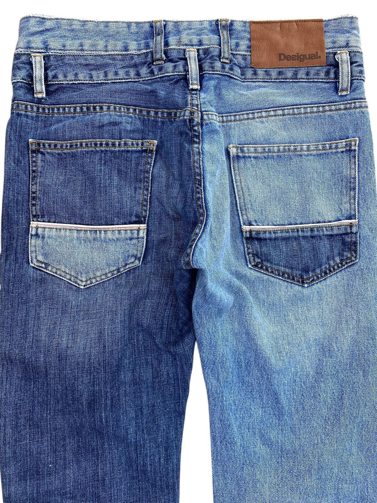 Desigual Double Knee Unique Faded Look Style Straight Cut Jeans Size US 30 / EU 46 - 4 Thumbnail
