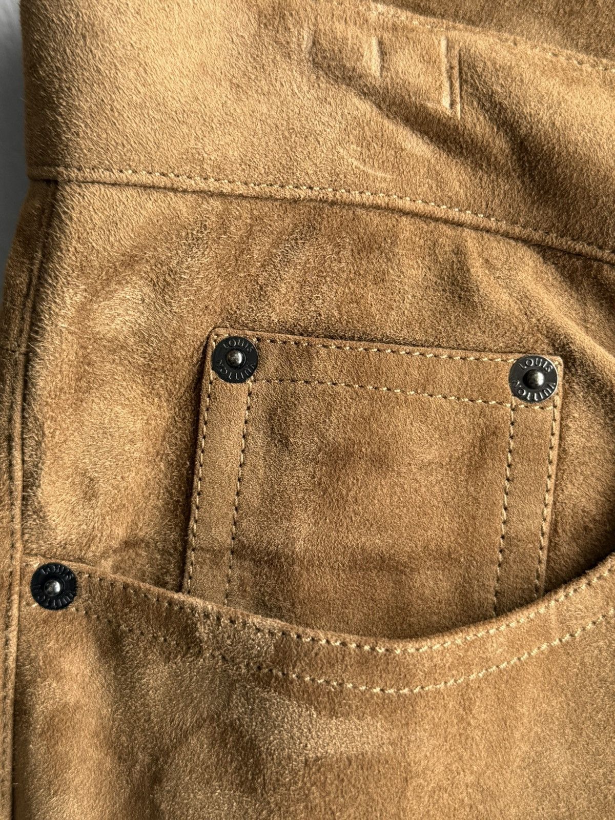 Louis Vuitton × Marc Jacobs Louis Vuitton - Goatskin Suede Damier Pants Size US 36 / EU 52 - 8 Thumbnail