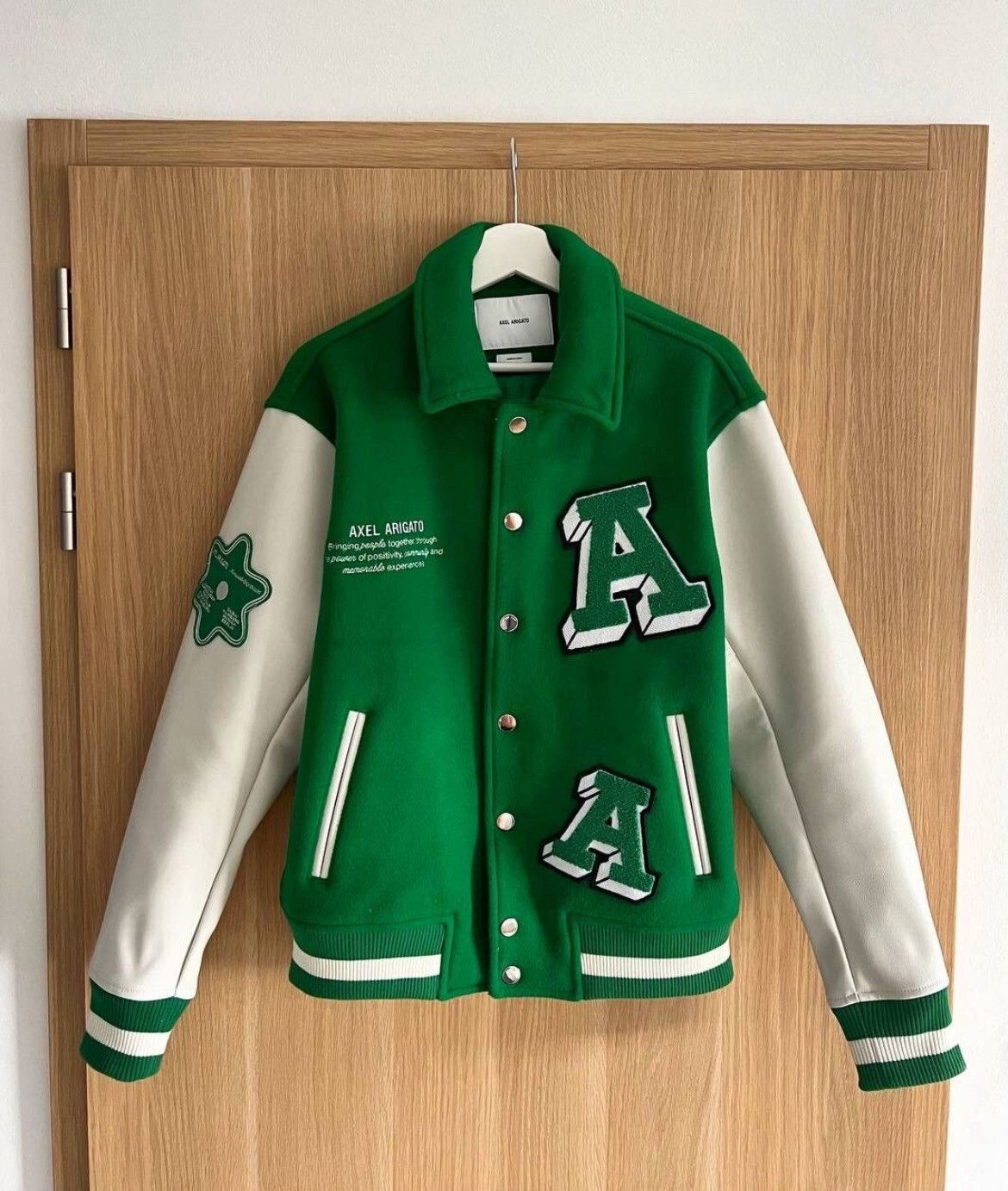 image of Axel Arigato Axel Varsity Jacket in Green, Men's (Size XS)