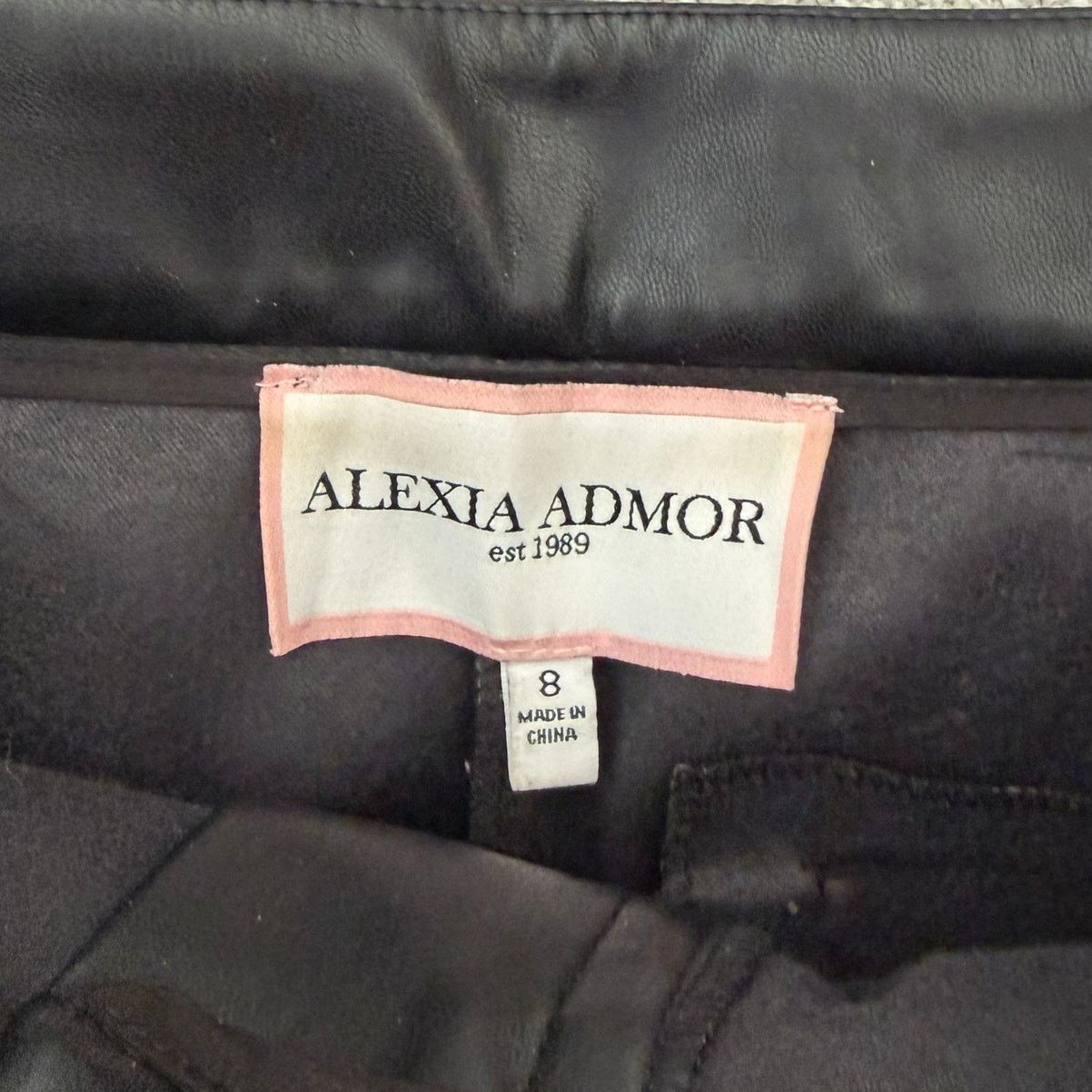 Other Alexia Admor Black Faux Leather Pants Sz 8 Size 30" / US 8 / IT 44 - 2 Thumbnail
