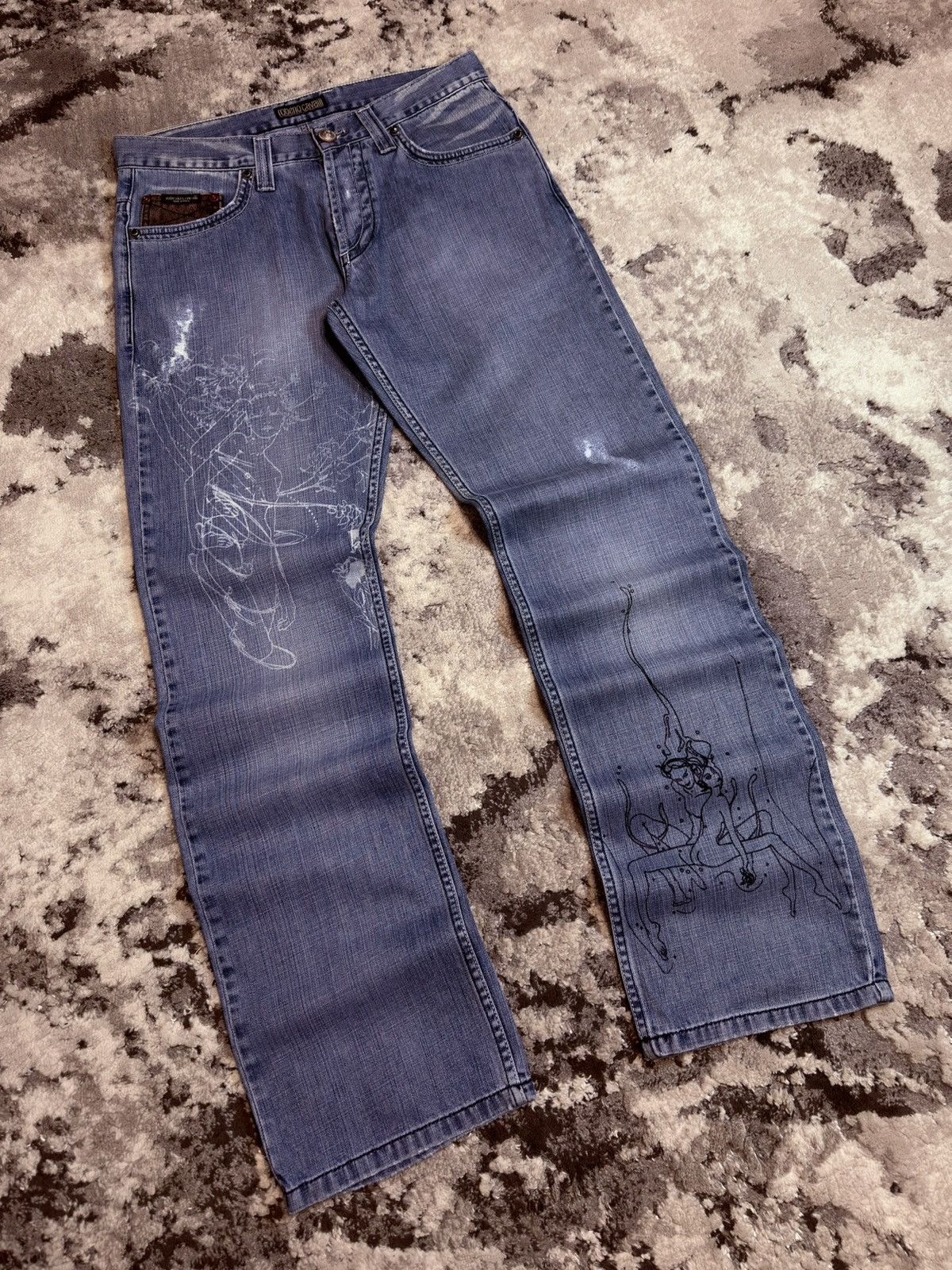 Roberto Cavalli Archive Roberto Cavalli Disstresed Y2K Jeans Dolce Hedi Raf Size US 32 / EU 48 - 12 Thumbnail