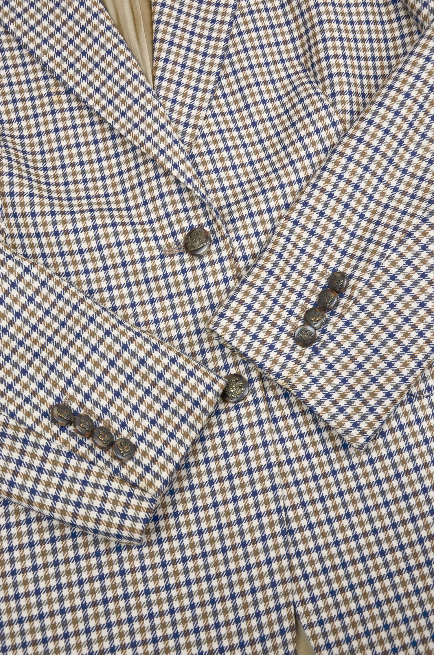 Aquascutum AQUASCUTUM Plaid Beige Wool Two-Button Suit - US8 Size M / US 6-8 / IT 42-44 - 5 Thumbnail