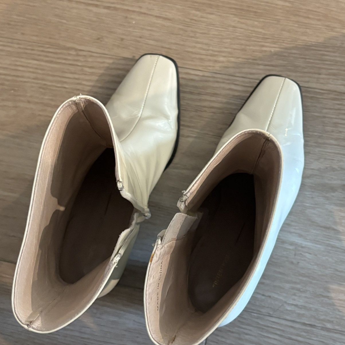 INTENTIONALLY BLANK INTENTIONALLY BLANK Cream Heeled Boots Size US 7 / IT 37 - 6 Thumbnail