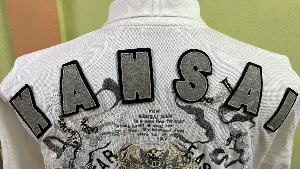 Japanese Brand VINTAGE 80-90s KANSAI MAN POLOS BIG DRAGON ART EMBROIDERY Size US L / EU 52-54 / 3 - 7 Thumbnail