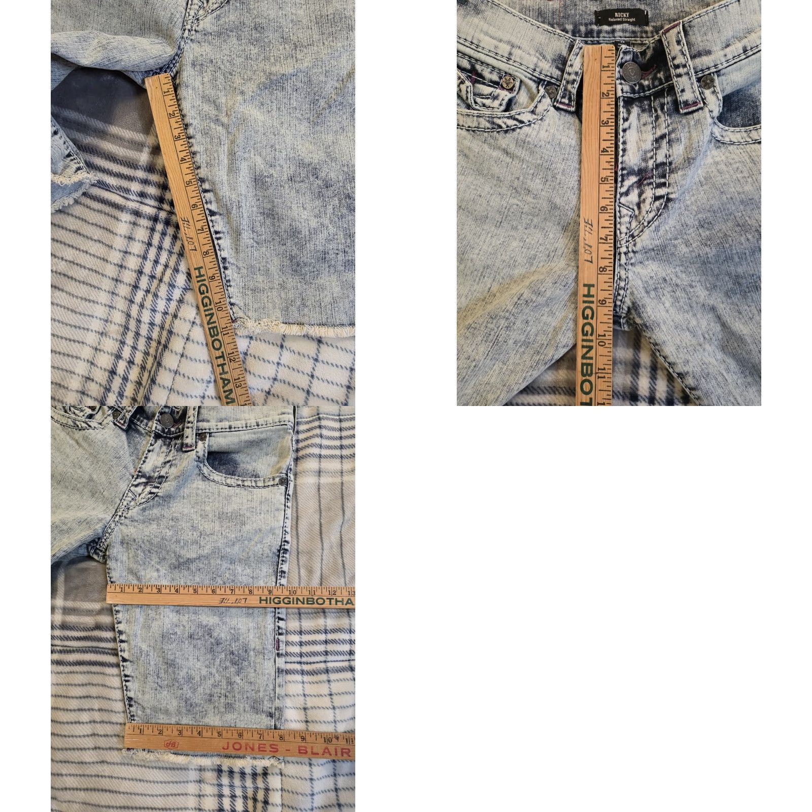 True Religion True Religion Ricky Relaxed Straight Super T Acid Wash Shorts Men's 29 Blue Denim Casual Summer 29 Mens Size US 29 - 9 Thumbnail