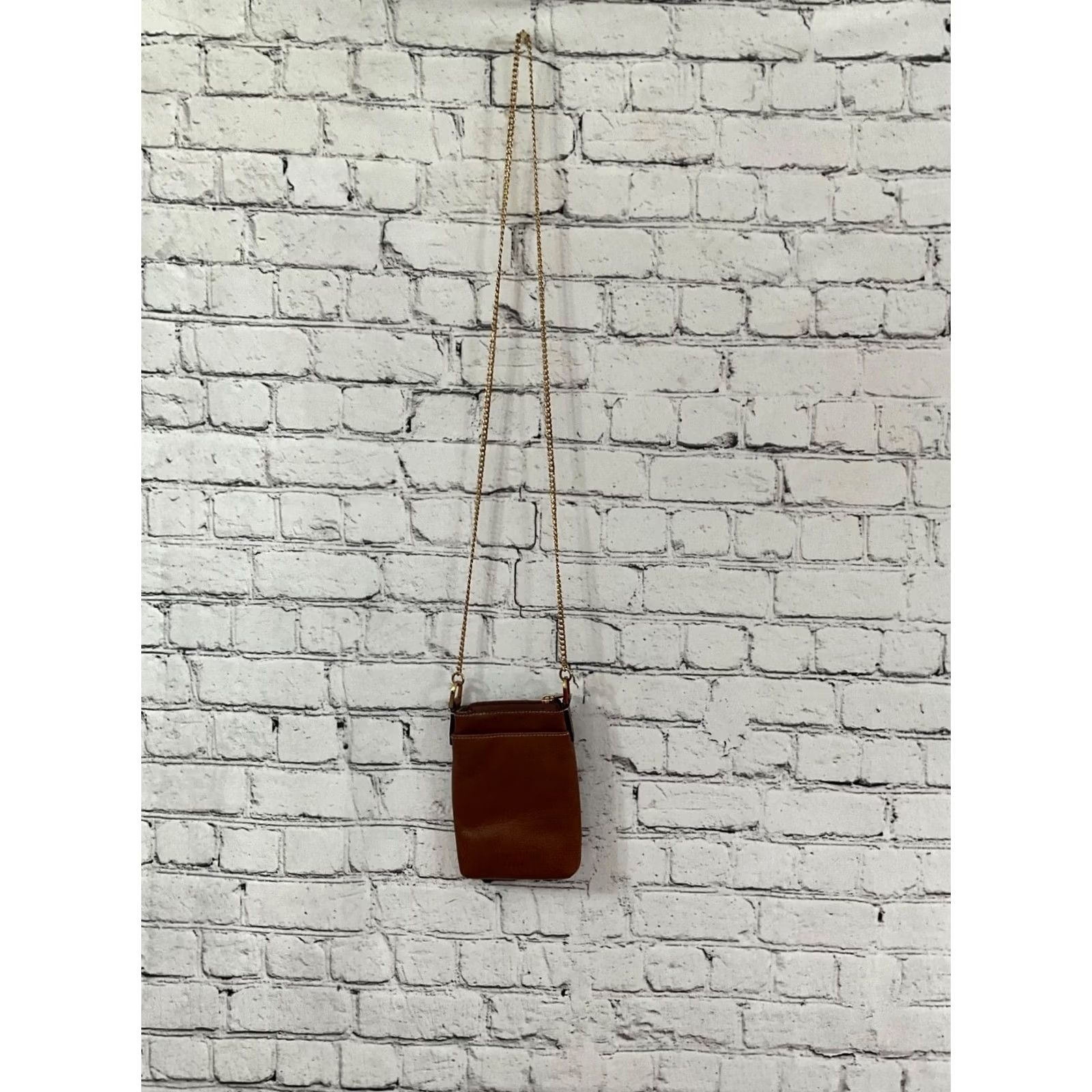 Fossil Fossil Crossbody Purse Bag Crossbody Small Brown Leather 8in 5in Zipper Gold Hardware Womens Purse Strap Adjustable Vintage No Size ONE SIZE - 2 Thumbnail