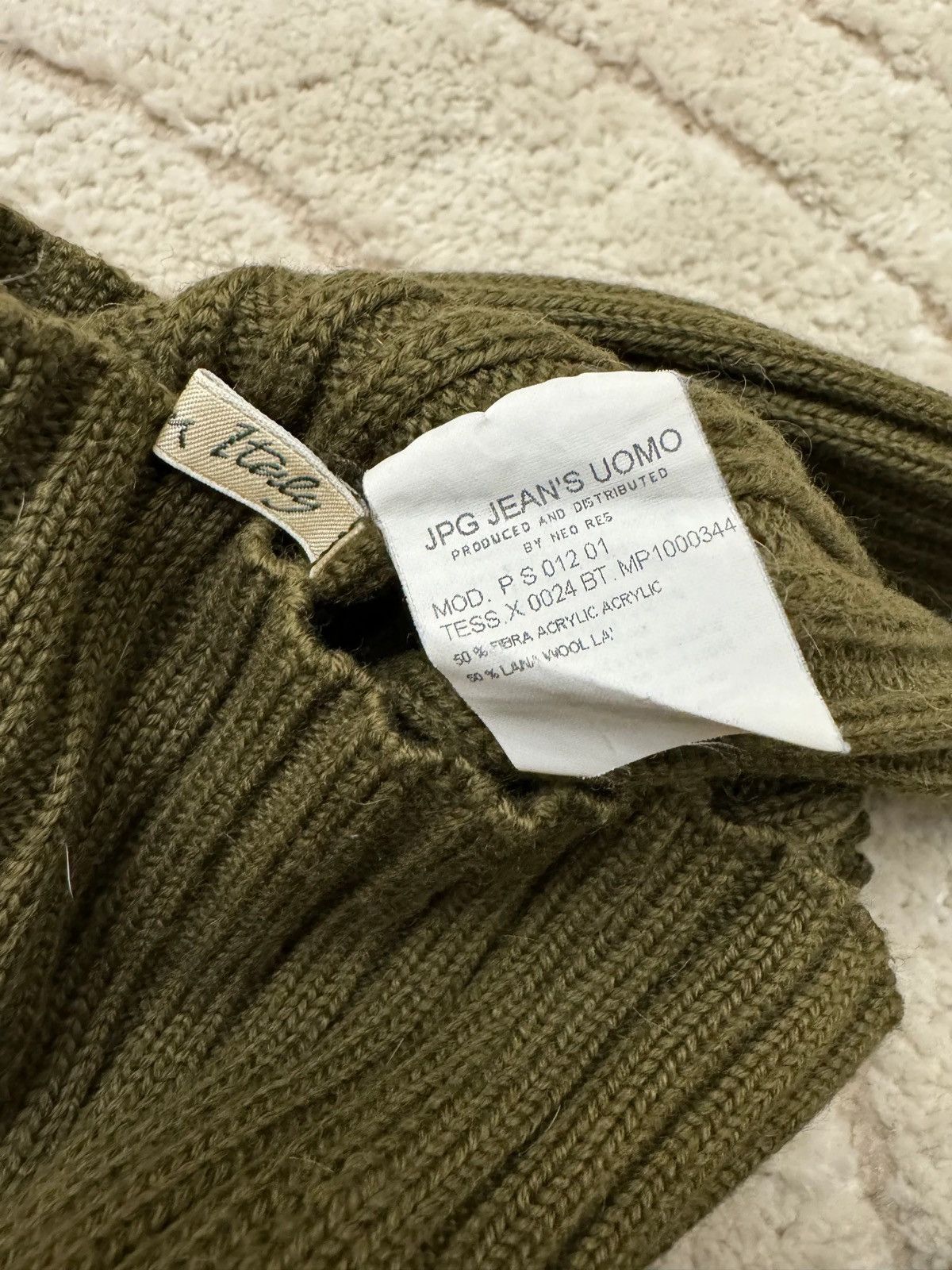 Jean Paul Gaultier 1990s Jean Paul Gaultier Skull Olive Sweater (S) Size US S / EU 44-46 / 1 - 6 Thumbnail