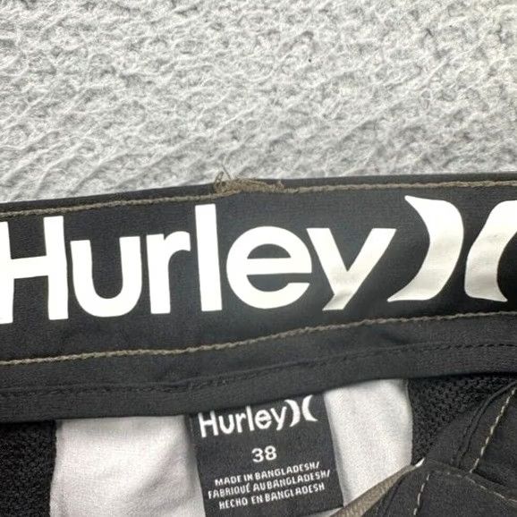 Hurley Hurley Swim Trunks Mens 38 Olive Green Pinstripe Board Shorts Stretch Surfing Size US 36 / EU 52 - 3 Thumbnail