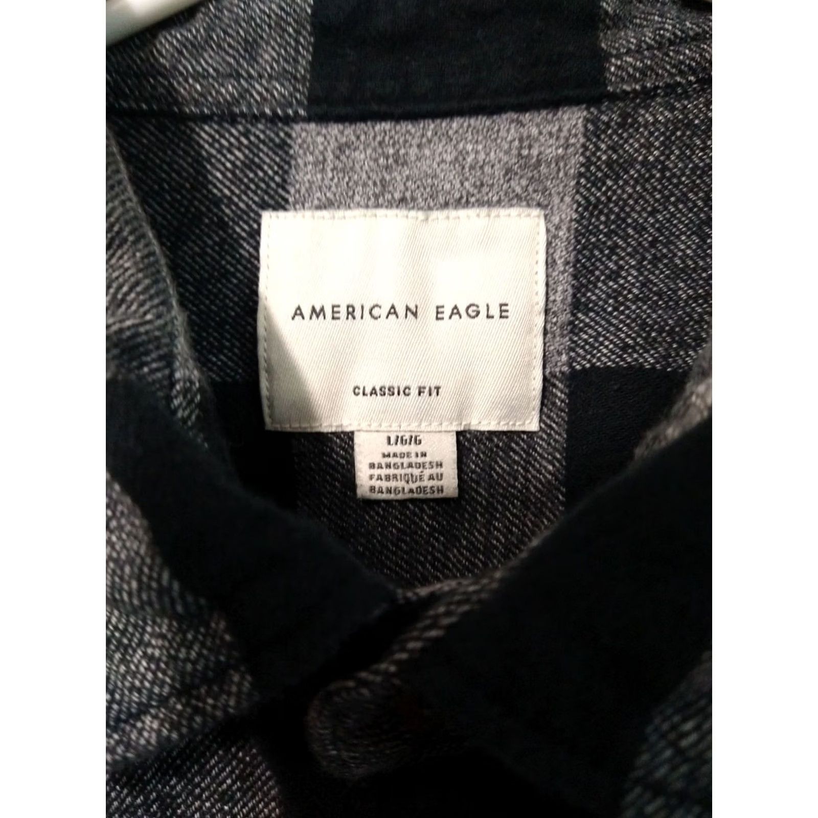 American Eagle Outfitters American Eagle Outfitters Shirt Mens Large Black Plaid Classic Fit Button-Up Flannel Cotton Size US L / EU 52-54 / 3 - 7 Thumbnail