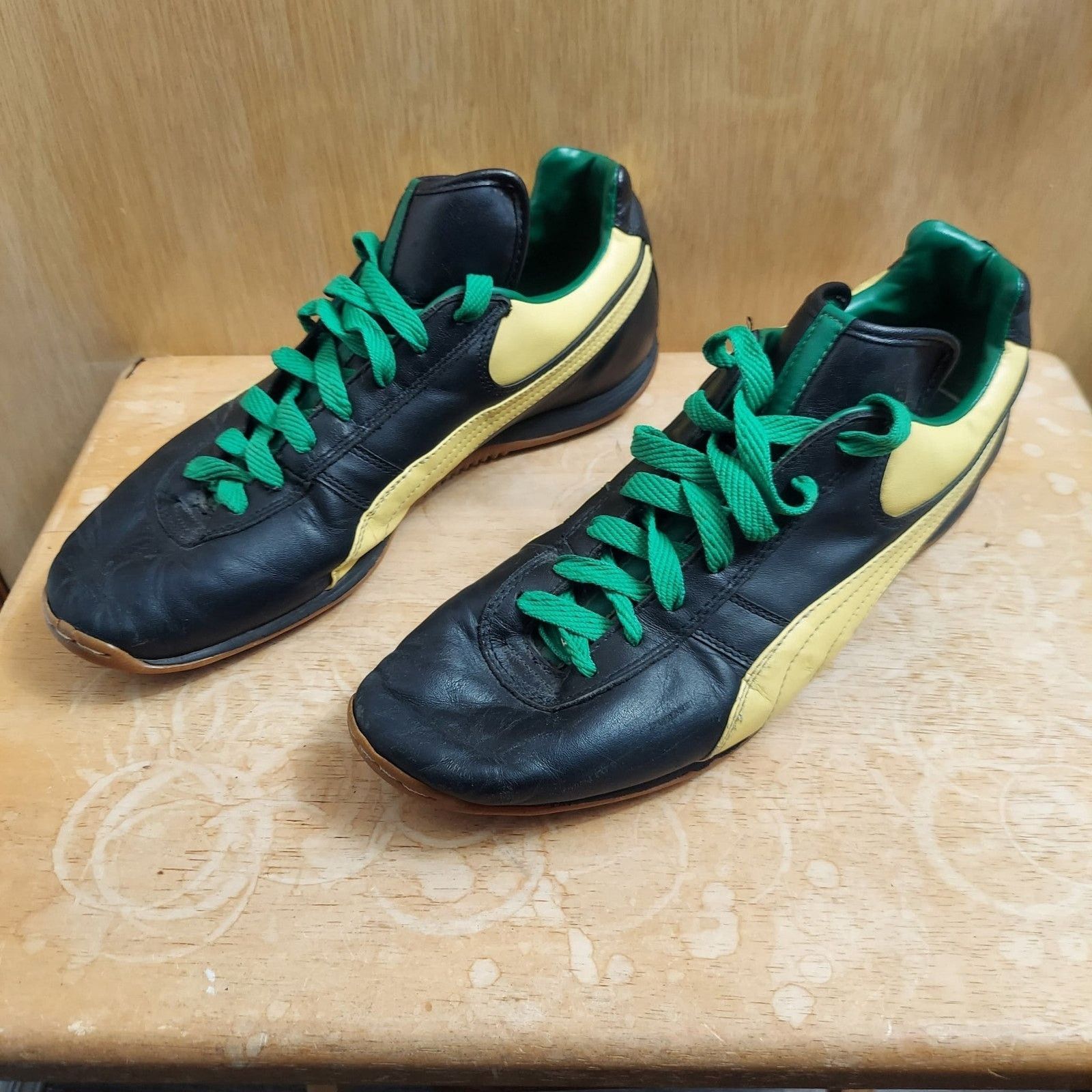 Puma Puma Pele Men s US 13 Black Leather Soccer Sneaker Shoes EUC Grailed