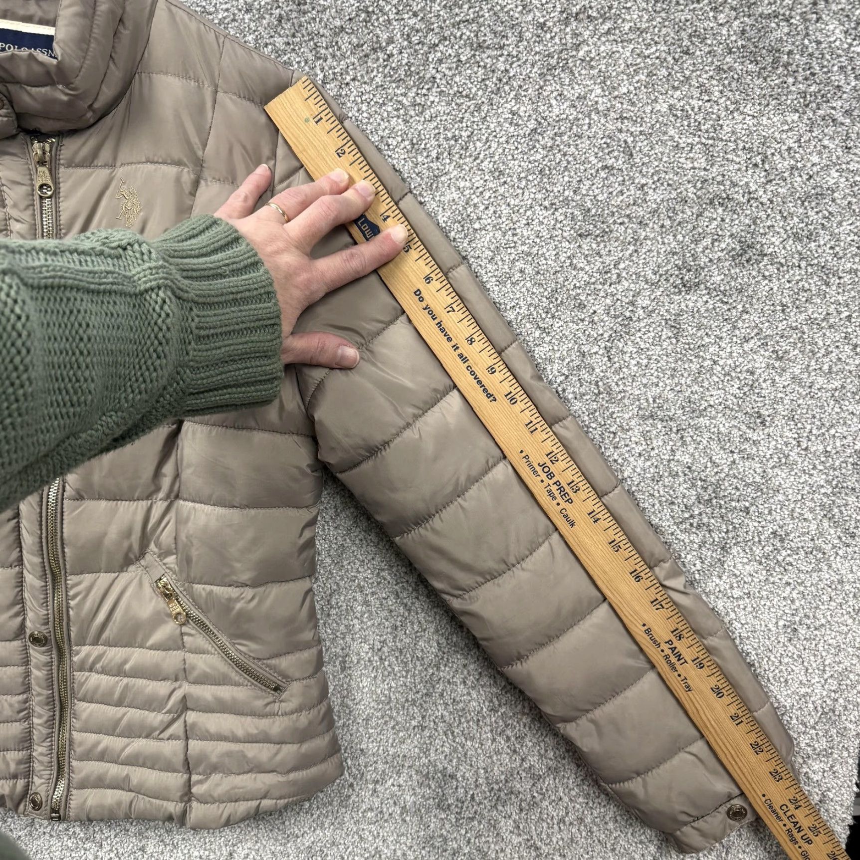 U.S. Polo Assn. U.S. Polo Assn. Jacket Womens Medium Beige Quilted Puffer Full Zip Warm Winter Size M / US 6-8 / IT 42-44 - 6 Thumbnail