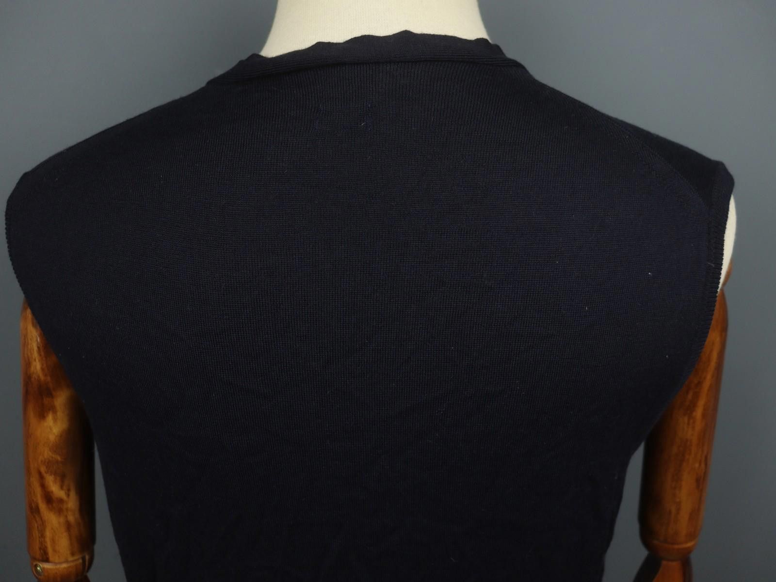 Designer Boggi Milano Navy 100% Wool V-Neck Cardigan Size XL Size XL / US 12-14 / IT 48-50 - 7 Thumbnail