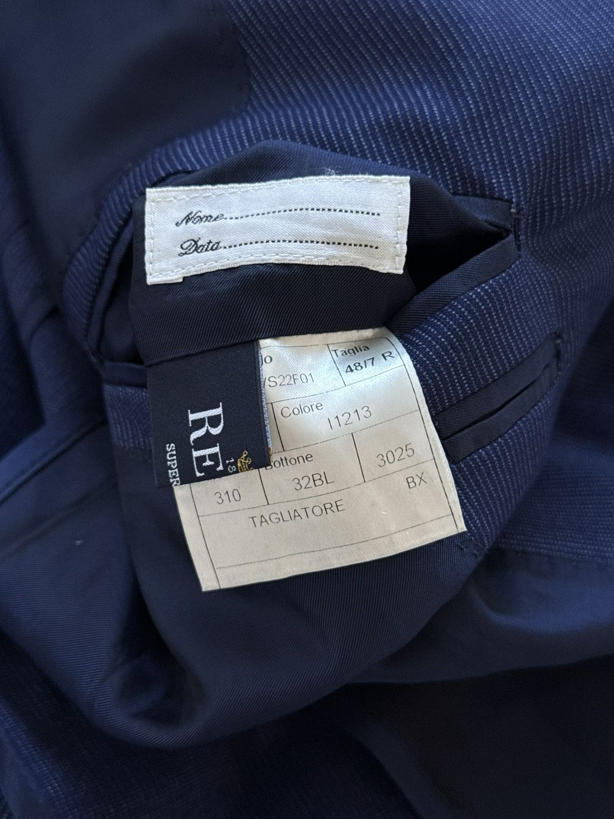 Tagliatore Tagliatore Navy Blue Striped Wool 130s Blazer Jacket Size 38R - 9 Thumbnail