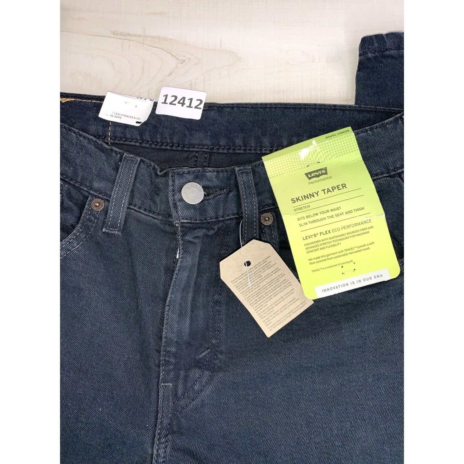 Levi's VINTAGE? Levi’s Slim Jeans – 29x30, Blue Denim, Distressed, Stretch, Regular Inseam 30, Mens, NWT-12412 Size US 29 - 2 Thumbnail