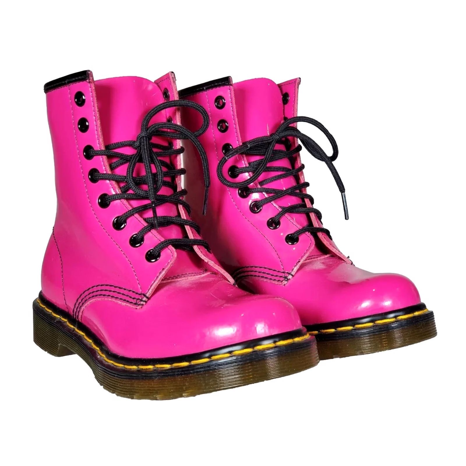 Dr. Martens Dr. Martens 1460W Pink Patent Leather Lace-Up Boots Women's US 6 New Thrift Size US 6 / IT 36 - 2 Thumbnail