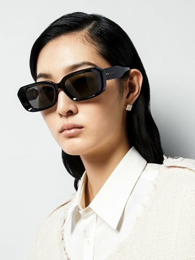 Gucci NEW Gucci GG1531SK 001 Black Grey Women Rectangle Sunglasses Size ONE SIZE - 9 Thumbnail