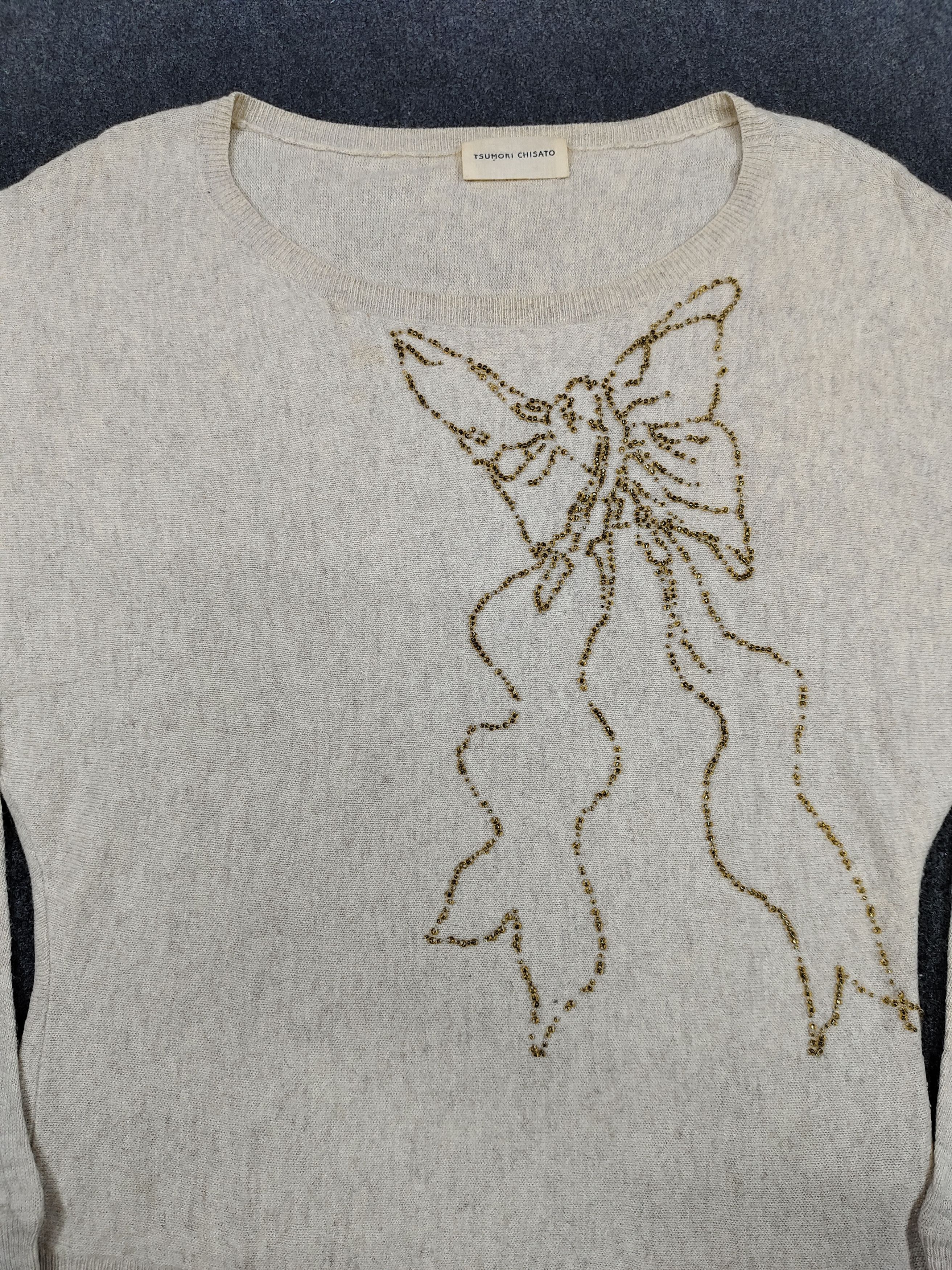 Tsumori Chisato 🇯🇵 Tsumori Chisato 🇯🇵 Butterfly Beaded Knitted Sweater Size L / US 10 / IT 46 - 7 Thumbnail