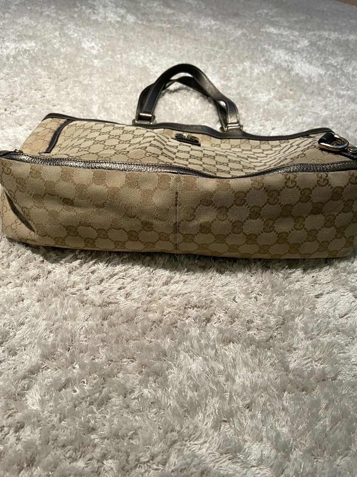 Gucci × Vintage 💎 Gucci Abbey Canvas D-Ring Monogram Vintage Handle Bag Size ONE SIZE - 9 Thumbnail