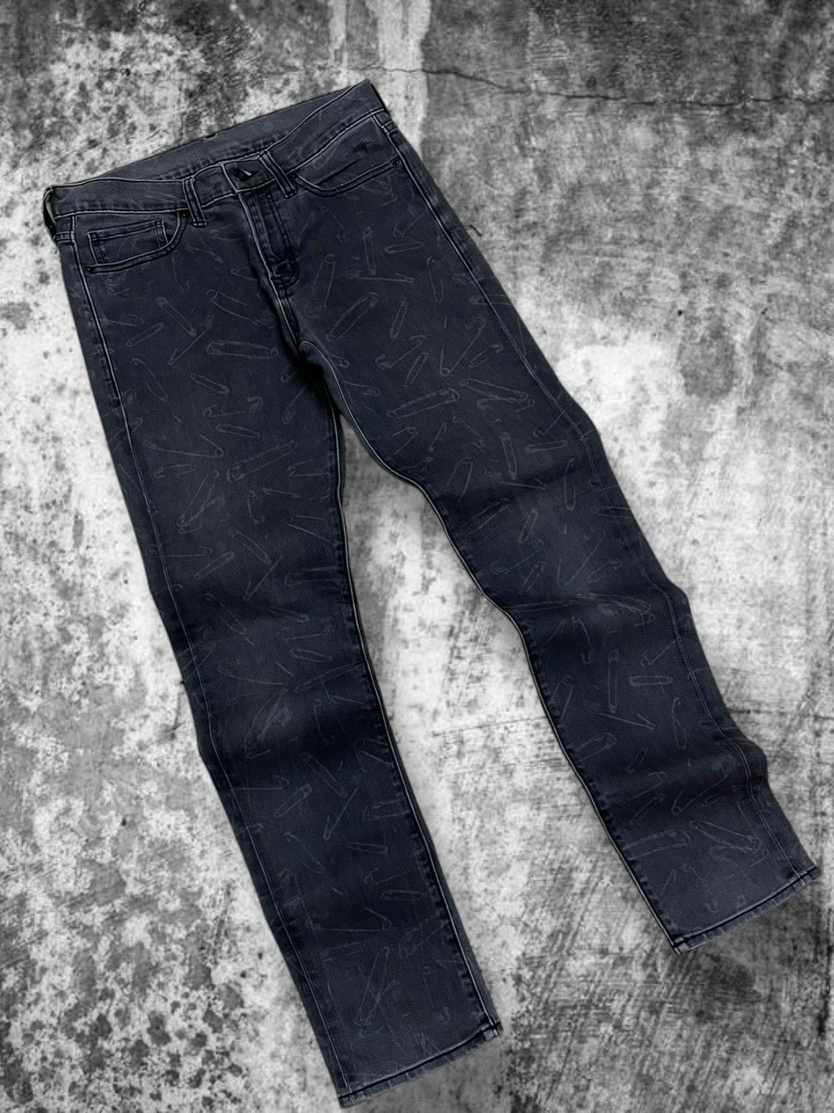 Japanese Brand Vintage 90’s Japan Designer Semantic Safety Pin Punk Denim Size US 29 - 2 Thumbnail