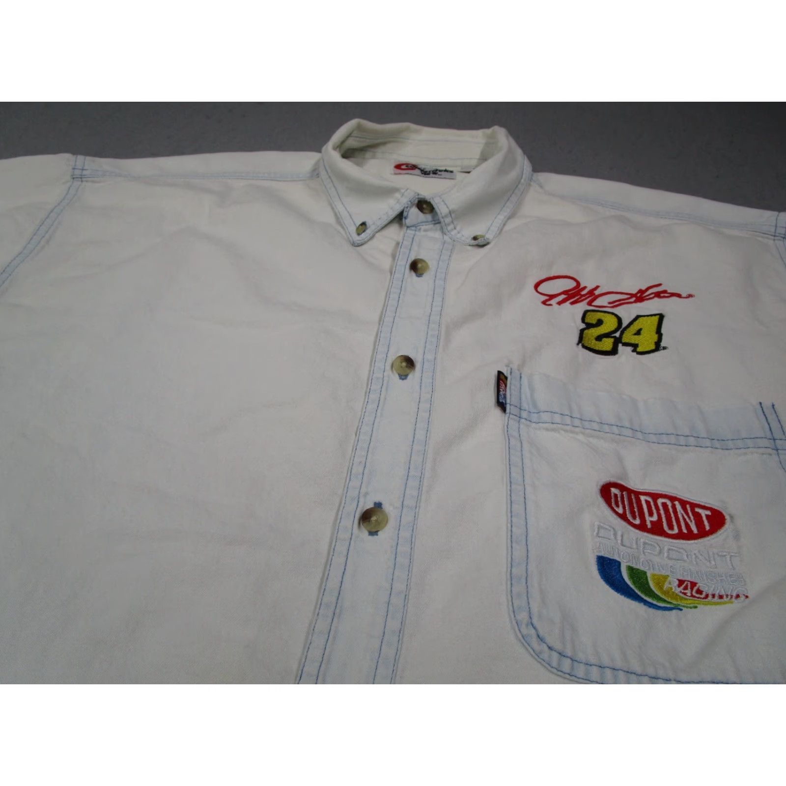 NASCAR VINTAGE NASCAR Shirt Men XL Blue Jeff Gordon #24 Button-Up 80s 90s Racing Transportation Size US XL / EU 56 / 4 - 2 Thumbnail
