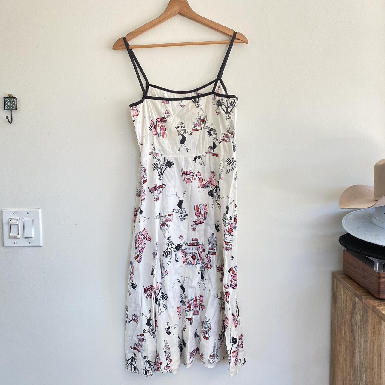 Designer AGB DRESS BYER CALIFORNIA WHITE ABSTRACT NIGHTY DRESS SIZE 6 Size M / US 6-8 / IT 42-44 - 7 Thumbnail