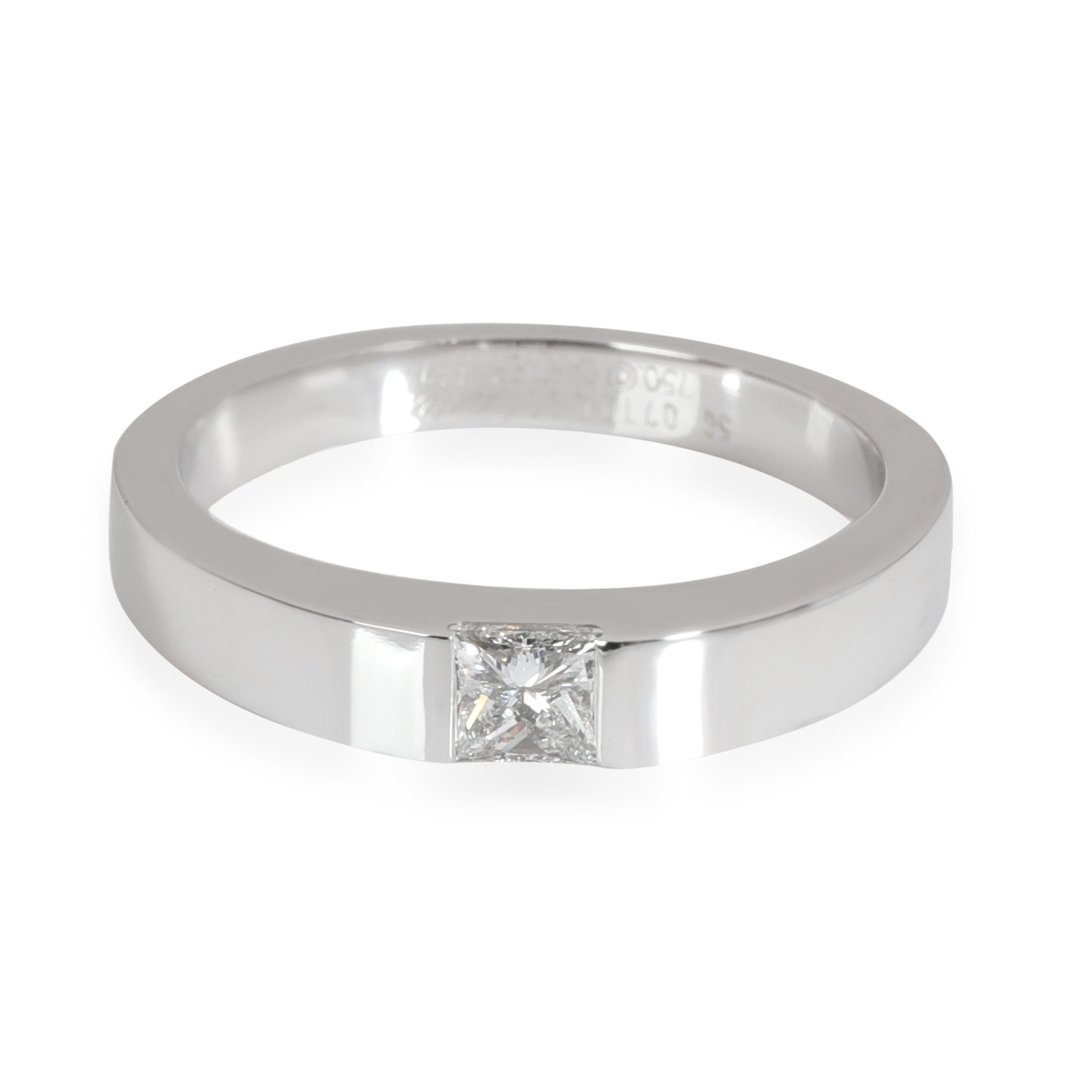 image of Cartier Tank Princess Cut Diamond Band In 18K White Gold 0.25 Ctw, Women's