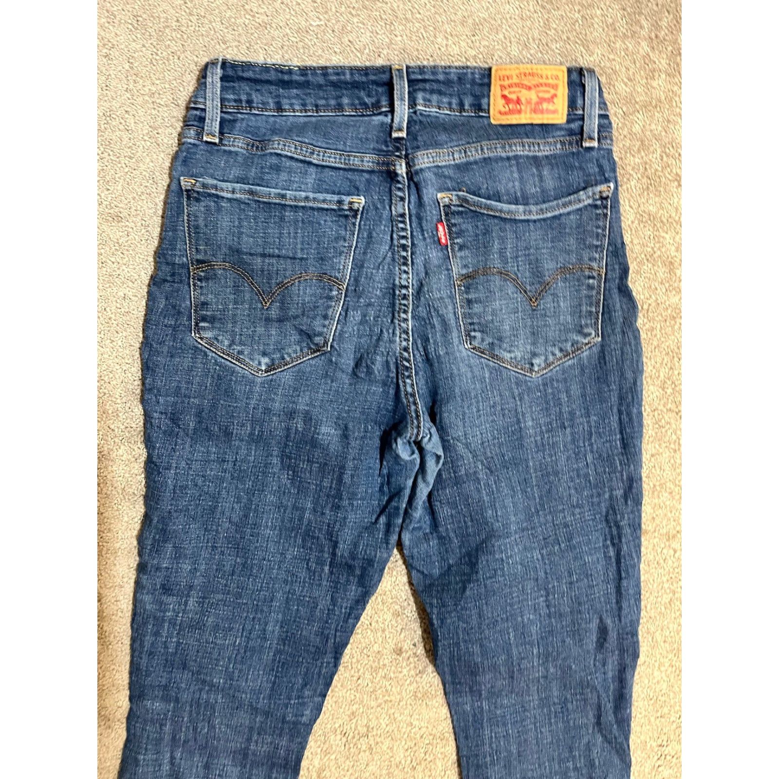 Levi's VINTAGE Levi's 721 High-Rise Skinny Women's Jeans 29x26 Blue Medium Wash Regular 29 Inseam 26 in Women Jeans Stretch Button Zipper Pacific Size 29" - 2 Thumbnail