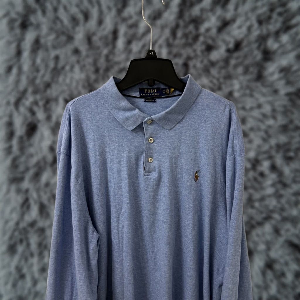 Polo Ralph Lauren Polo Ralph Lauren Shirt Mens 2XL Blue Classic Fit Rugby Long Sleeve Size US XXL / EU 58 / 5 - 1 Thumbnail