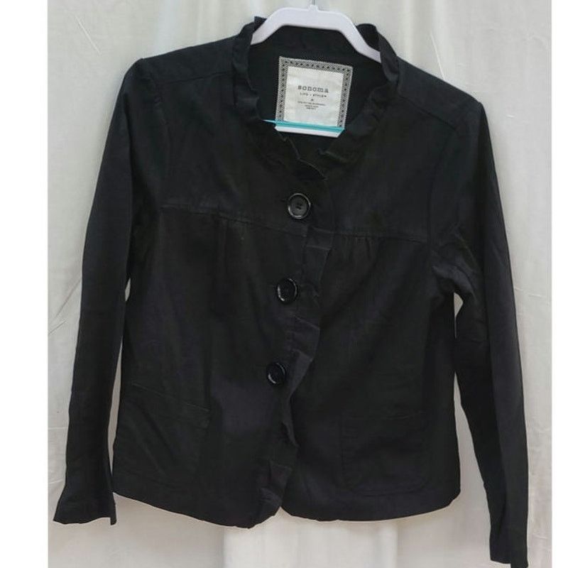 Sonoma Sonoma Black Cotton Button Jacket Size Medium Size M / US 6-8 / IT 42-44 - 1 Thumbnail