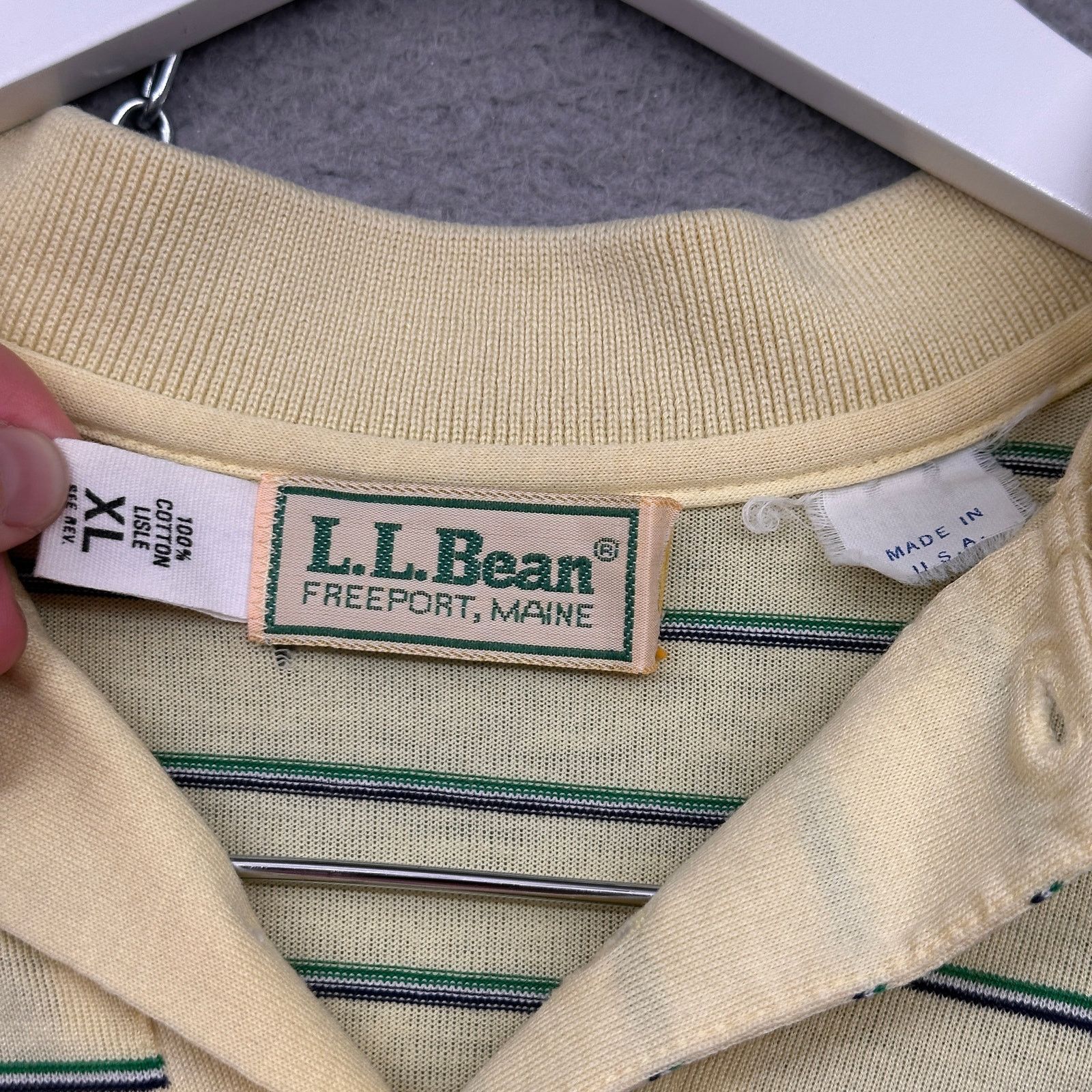 L.L. Bean Vintage 80s LL Bean Polo Shirt Mens XL Short Sleeve Striped Size US XL / EU 56 / 4 - 3 Thumbnail
