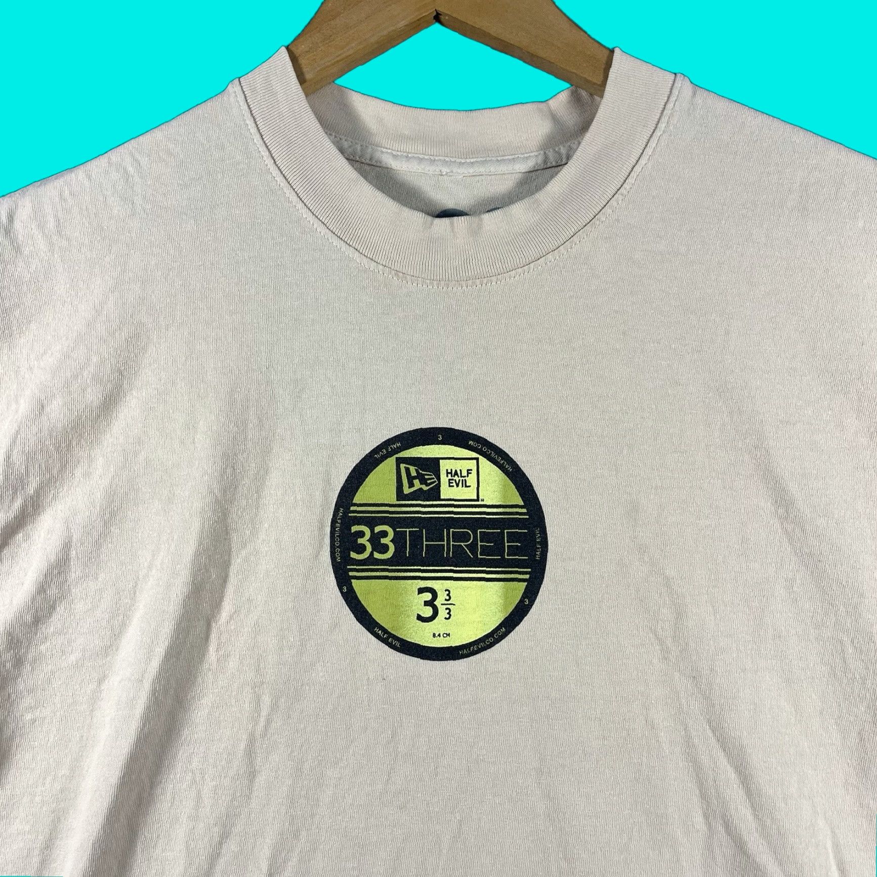 Half Evil Half Evil T-Shirt Mens Medium Beige Short Sleeve Graphic Hip Hop Streetwear Size US M / EU 48-50 / 2 - 1 Thumbnail
