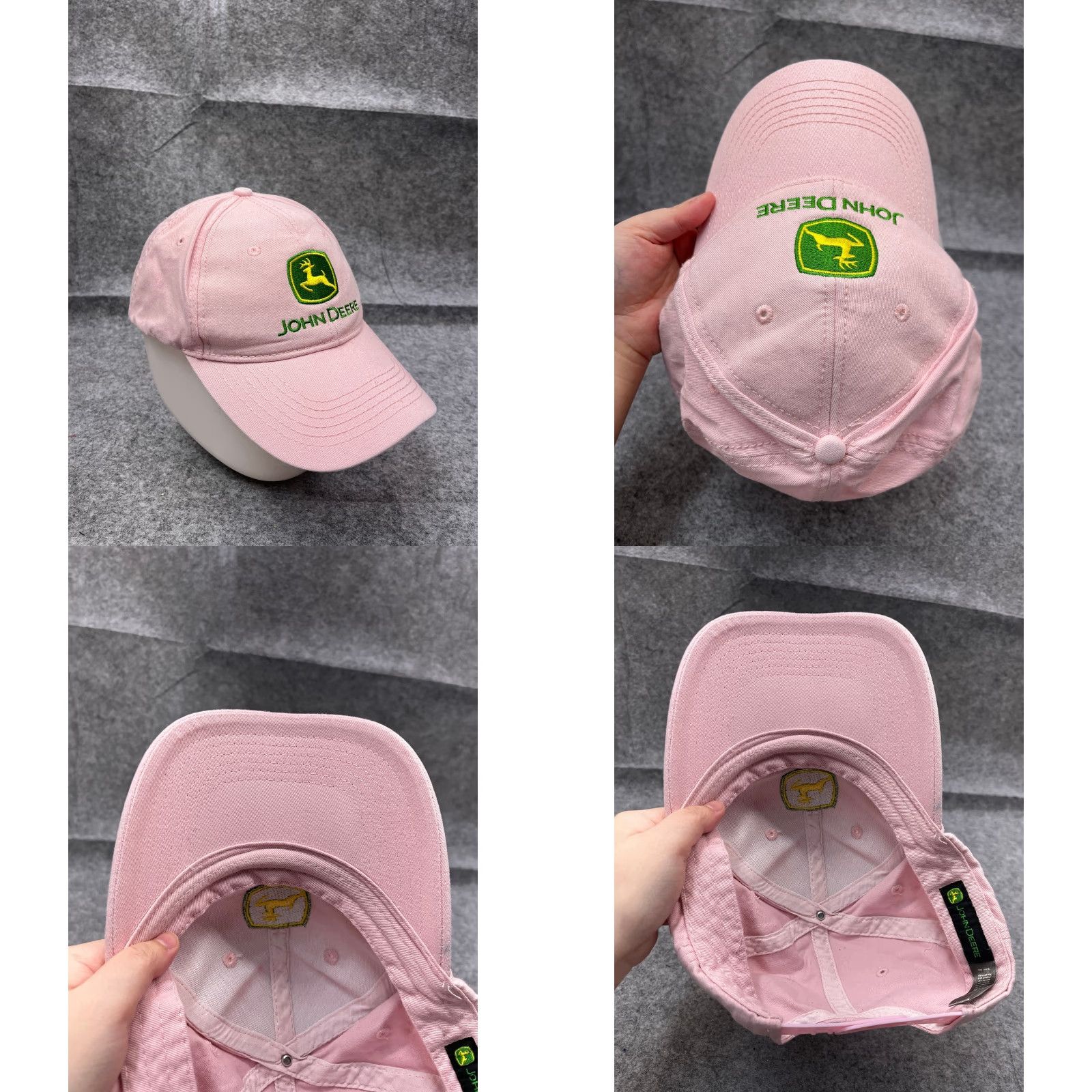 John Deere John Deere Hat Cap Snap Back Adult One Size Pink 100% Cotton Farm Equipment Size ONE SIZE - 8 Thumbnail