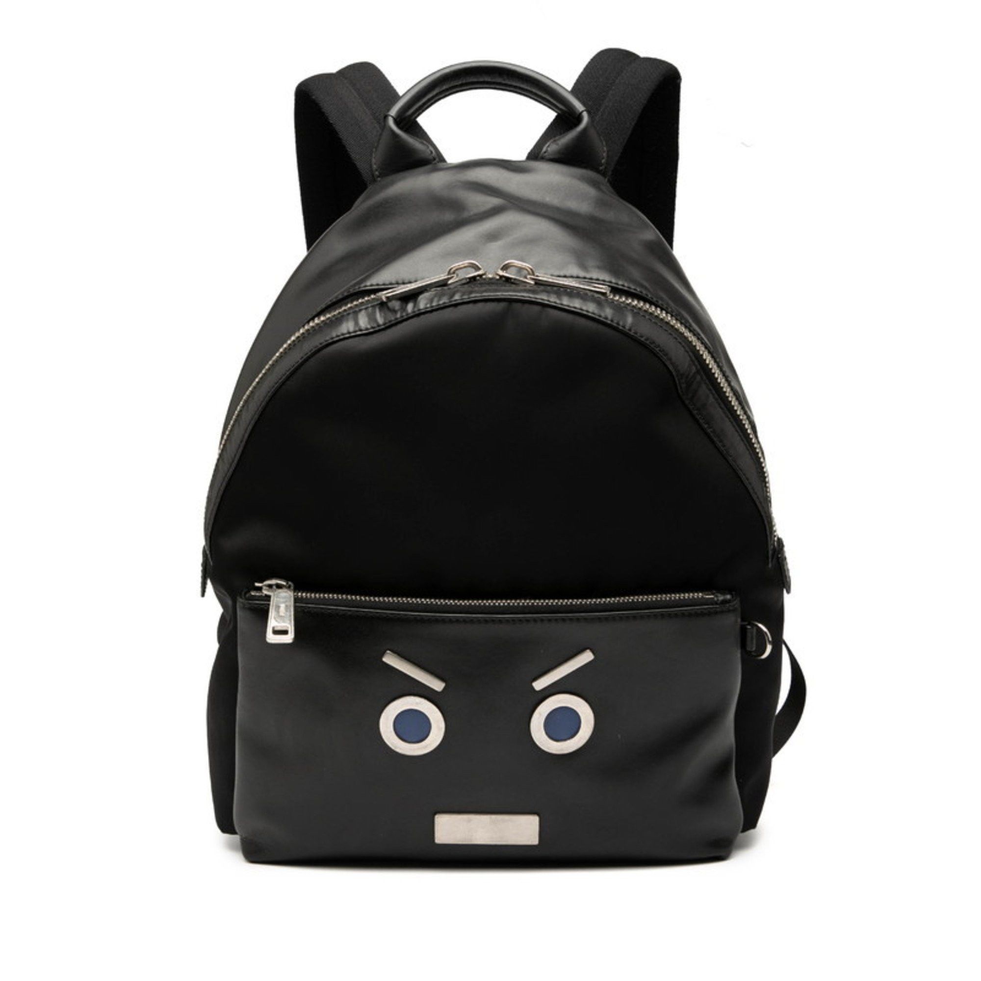 Fendi Fendi Face Backpack 7VZ012 Black Leather and Nylon Women's FENDI Size ONE SIZE - 1 Thumbnail