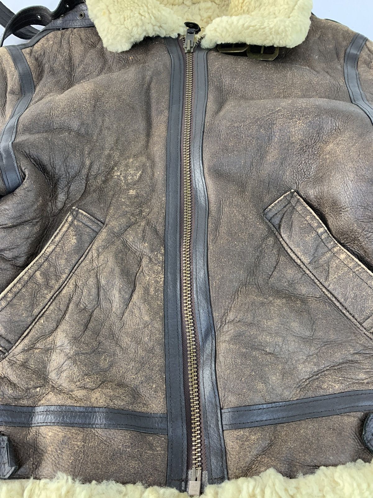 Genuine Leather B-3 Combat Airforce Bomber Jacket Aviator Sherpa Inner Size US M / EU 48-50 / 2 - 3 Thumbnail