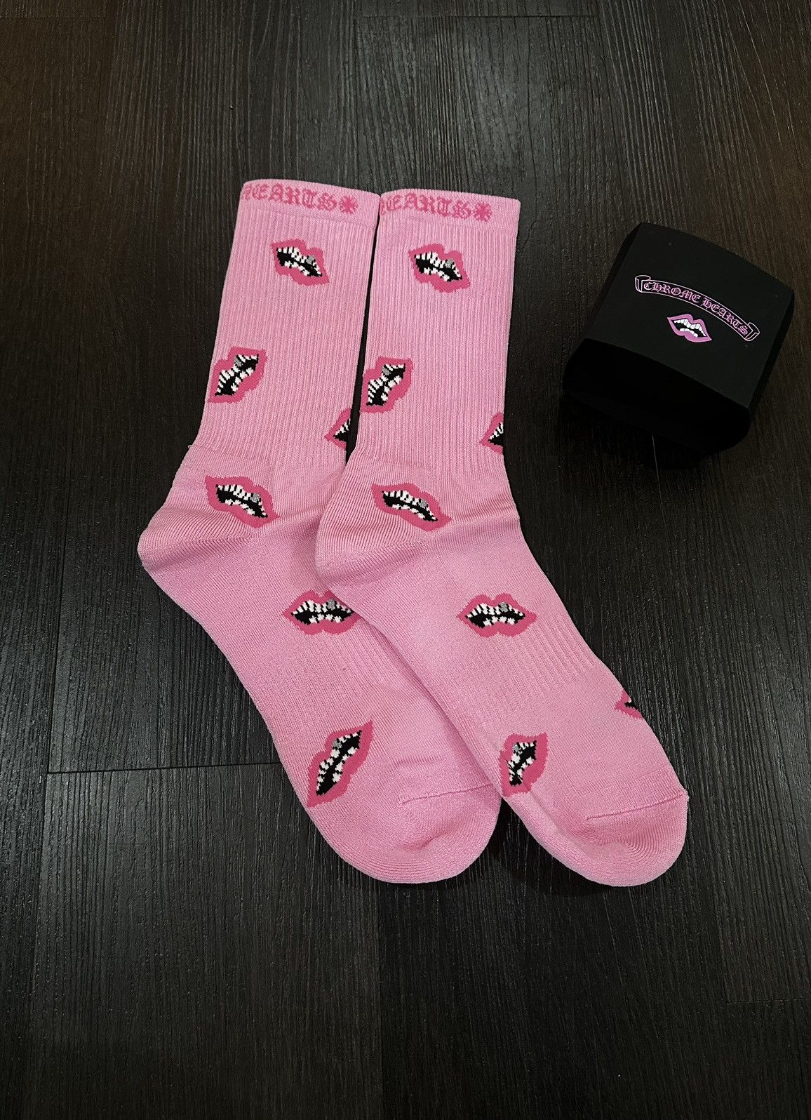 Chrome Hearts Chrome hearts pink chomper socks | Grailed