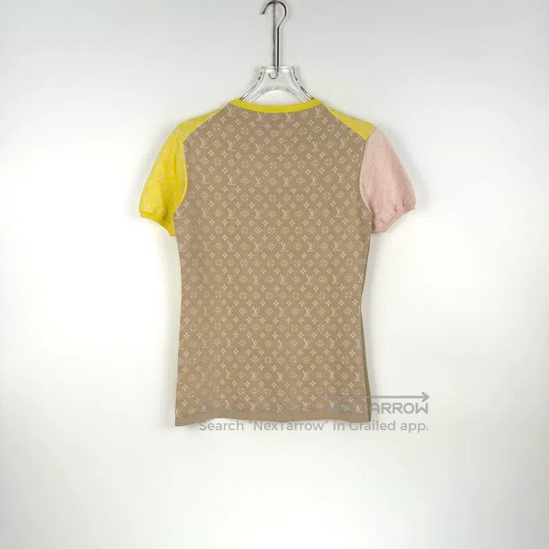 Louis Vuitton Louis Vuitton Yellow full logo mulberry silk nylon short s Size XL / US 12-14 / IT 48-50 - 4 Thumbnail