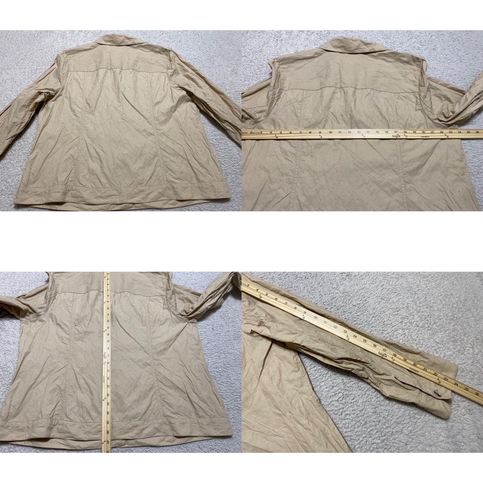 Coldwater Creek Coldwater Creek Blazer Womens 20 Beige Button-Up Nylon Cotton Size 3XL / US 20-22 - 8 Thumbnail