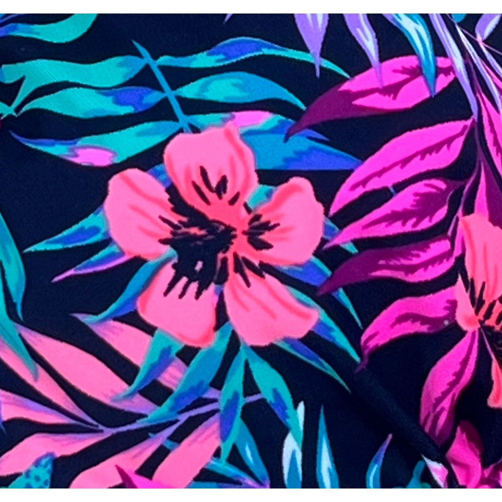 Other Venice Beach - Women's Floral Print Bikini Top - Black/Pink/ Size ONE SIZE - 7 Thumbnail