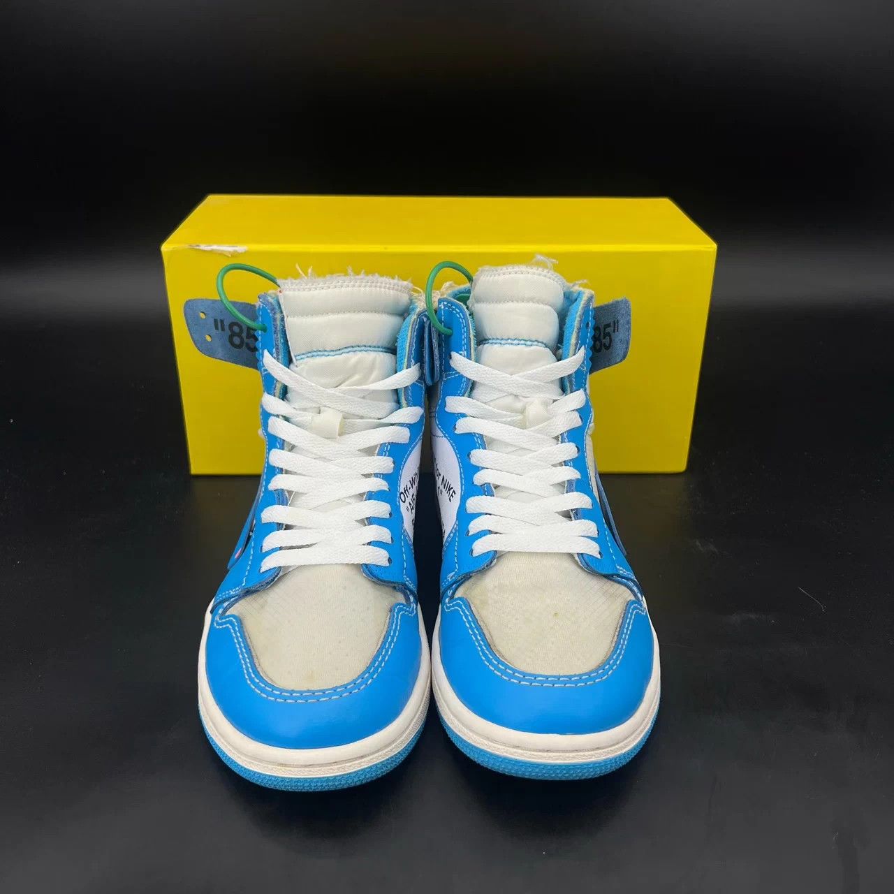 Off-White OW x AJ1 University Blue 40.5 Worn 2-3x, Like New Size US 7.5 / EU 40-41 - 4 Thumbnail
