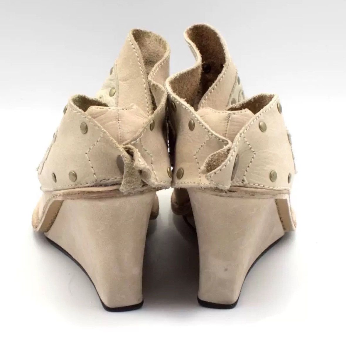 Diesel diesel y2k studded cowboy wedge leather boots in cream Size US 5 / IT 35 - 5 Thumbnail