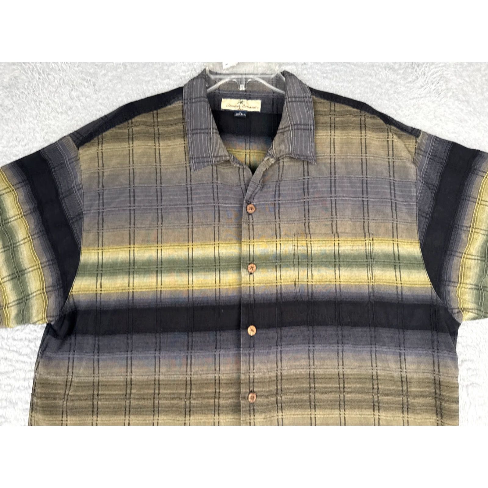 Tommy Bahama Tommy Bahama Shirt Men XL Blue Silk Hawaiian Button-Up Short Sleeve Stripe" Size US XL / EU 56 / 4 - 4 Thumbnail
