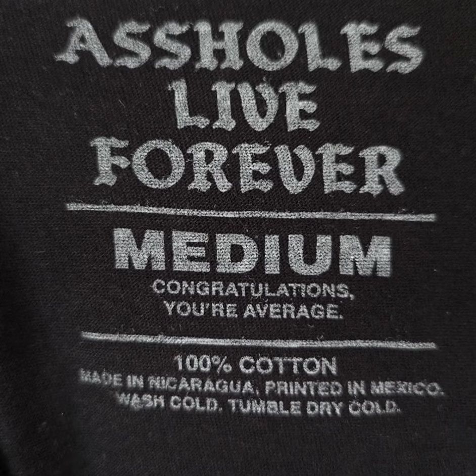 Olive Unbranded T-Shirt Mens Size M Black Assholes*s Live Forever T Shirt Funny Humour 2020s Double-Sided Crew Neck Short Sleeve Authentic Clothing Size US M / EU 48-50 / 2 - 6 Thumbnail