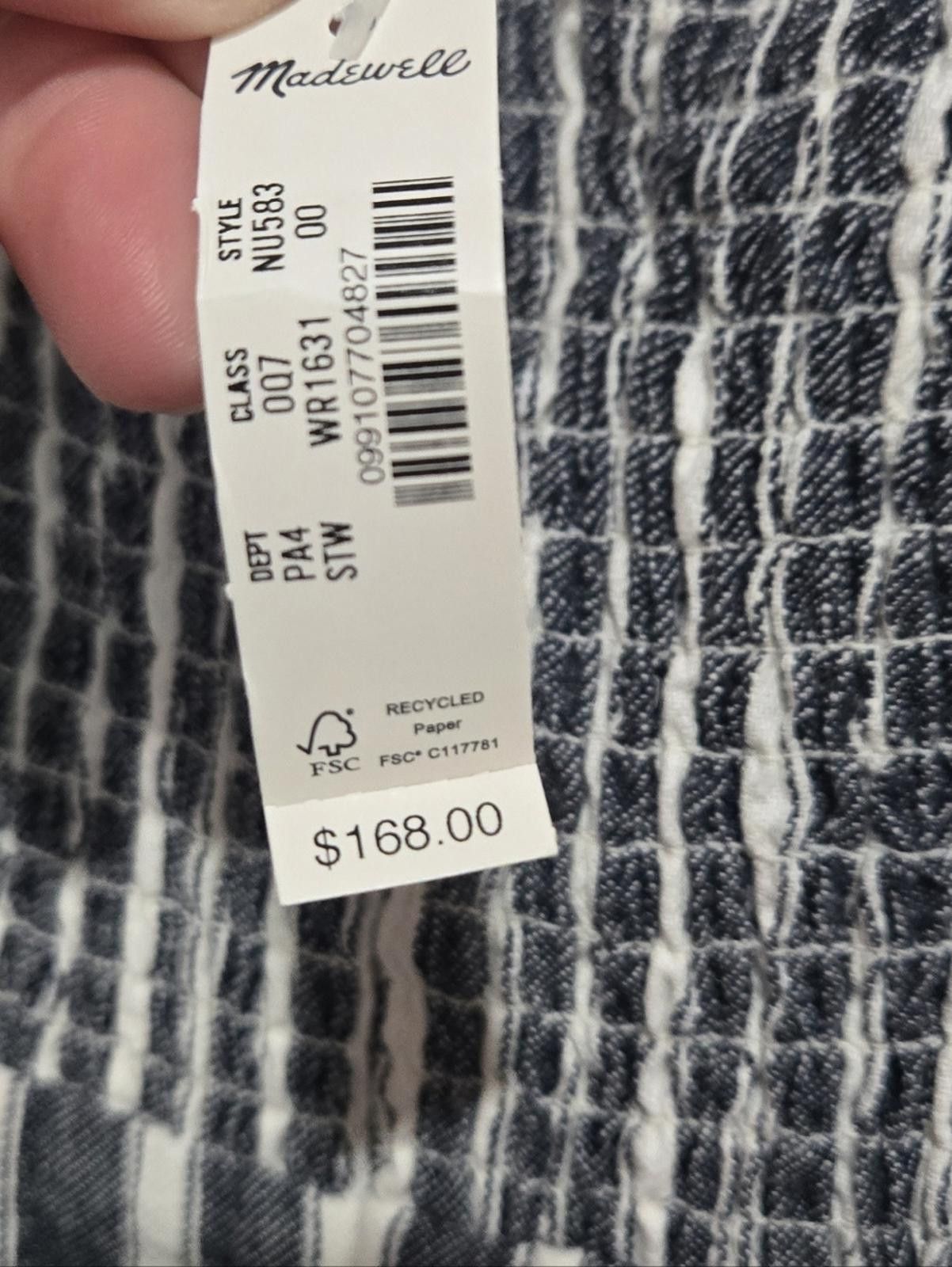 Madewell Madewell Pleated Wide-Leg Jumpsuit in Pinstripe Linen Size 24" / US 00 / IT 34 - 3 Thumbnail