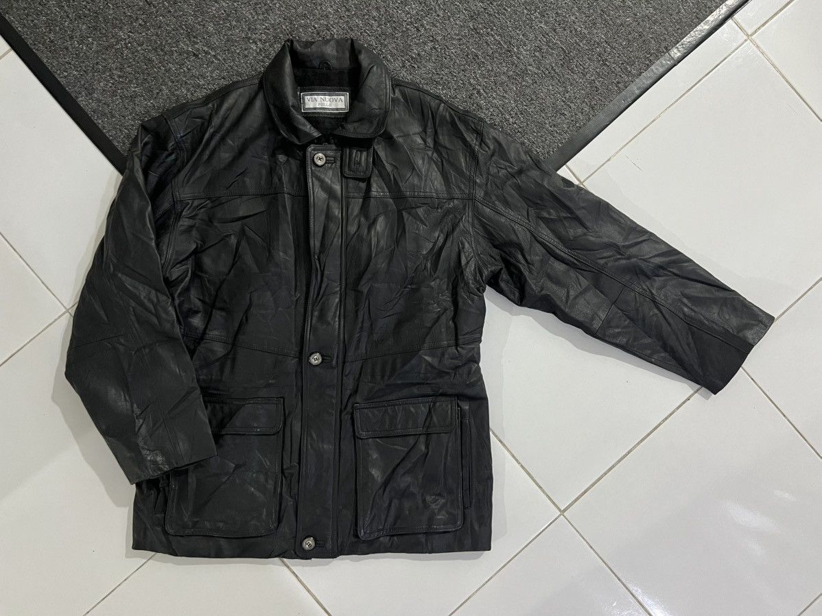 Genuine Leather VIA NUOVA PELLE COWSKIN LEATHER JACKET Size US XL / EU 56 / 4 - 12 Thumbnail