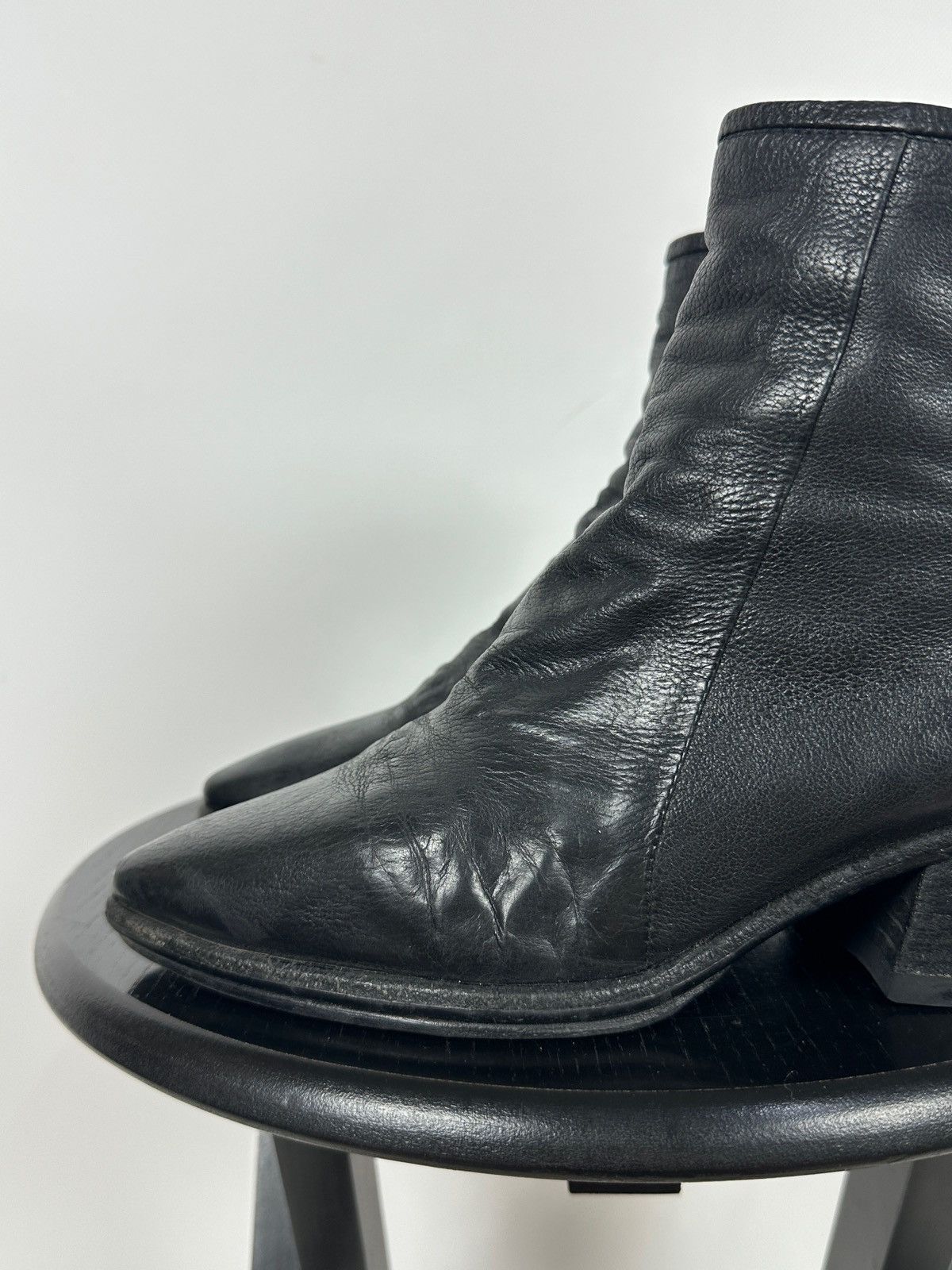 A.S.98 A.S.98 Black Leather Zipper Ankle Boots Size US 7 / IT 37 - 13 Thumbnail
