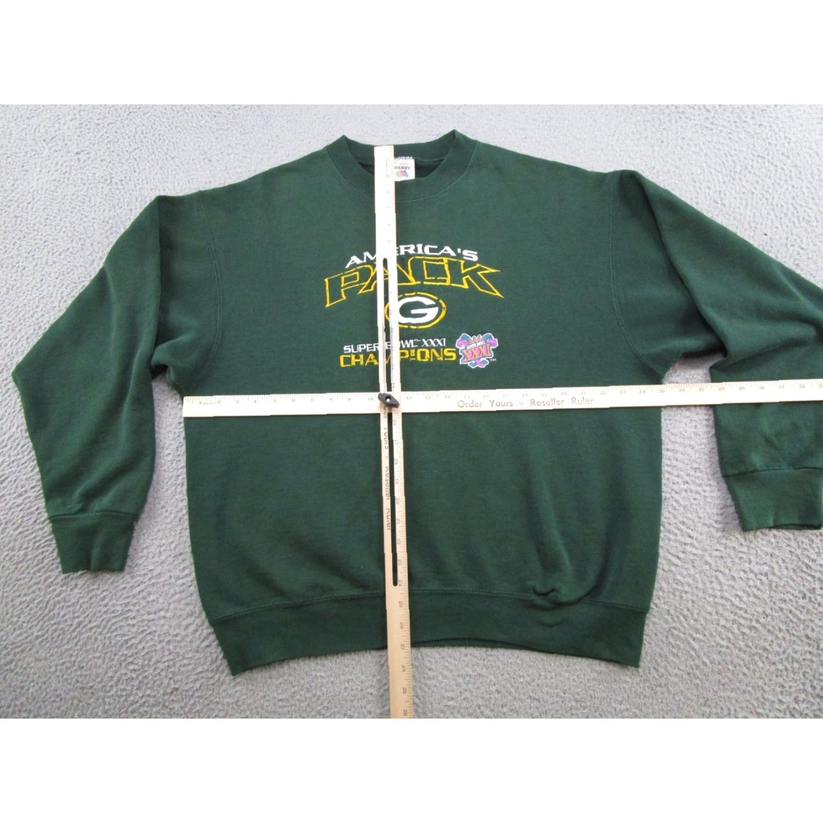 Fruit Of The Loom VINTAGE 90s Green Bay Packers Americas Pack Super Bowl XXXI Sweatshirt XL Green Nike? Size US XL / EU 56 / 4 - 6 Thumbnail
