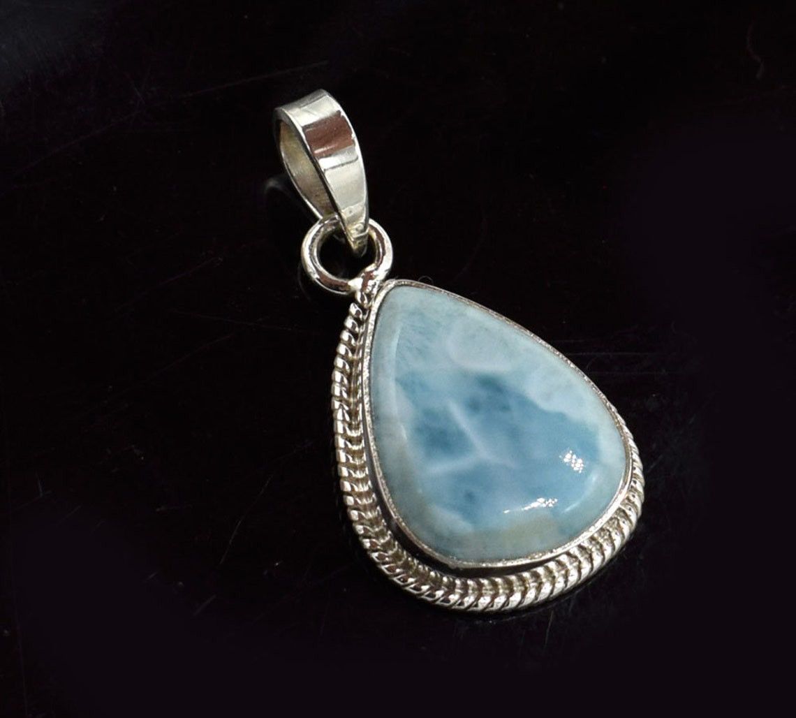 Handmade Wonderful Blue Larimar Gemstone Pendant Size ONE SIZE - 1 Thumbnail