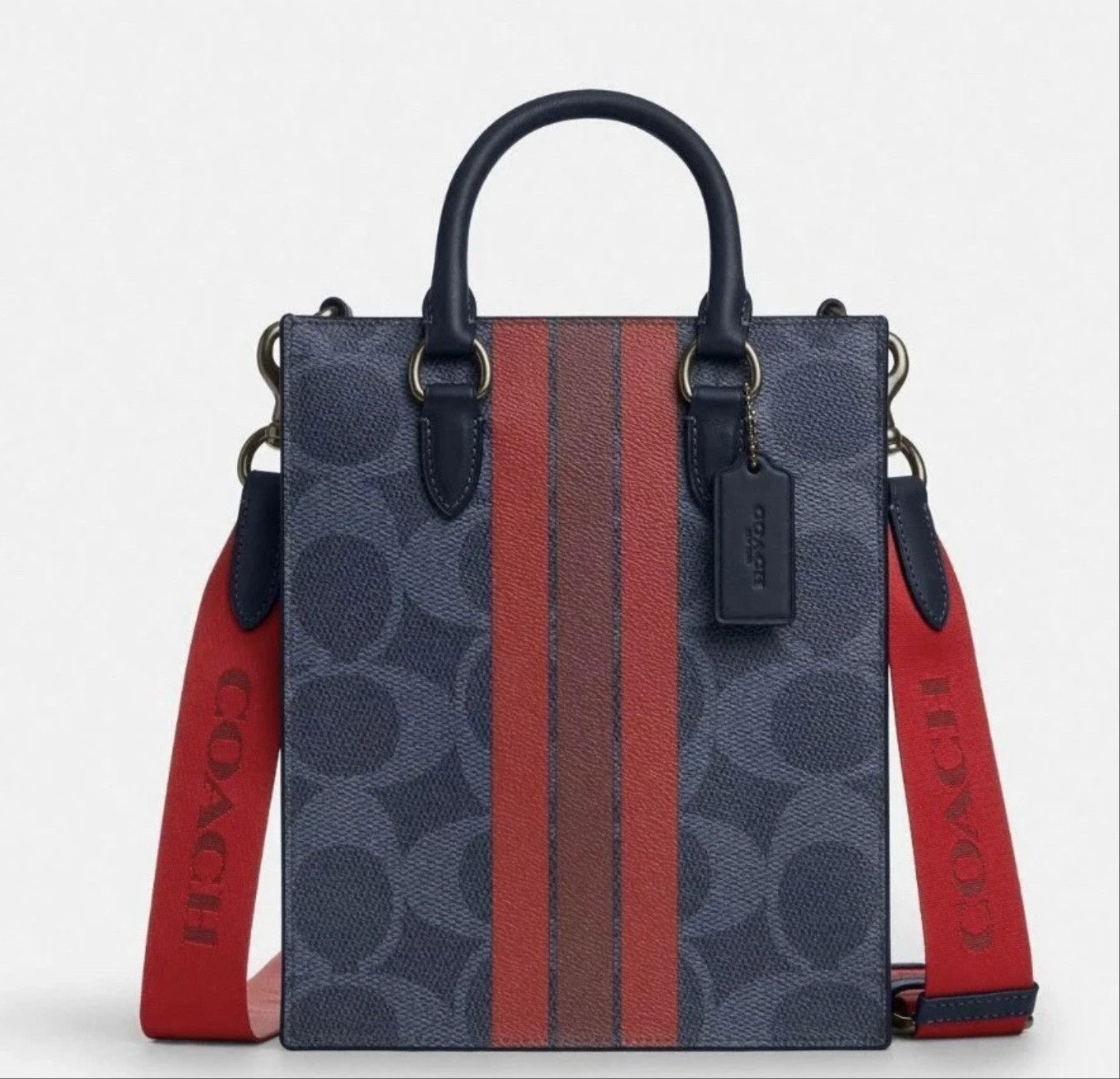 Coach Dylan Tote Bag In Signature Canvas With Varsity Stripe CBI38 Size ONE SIZE - 8 Thumbnail