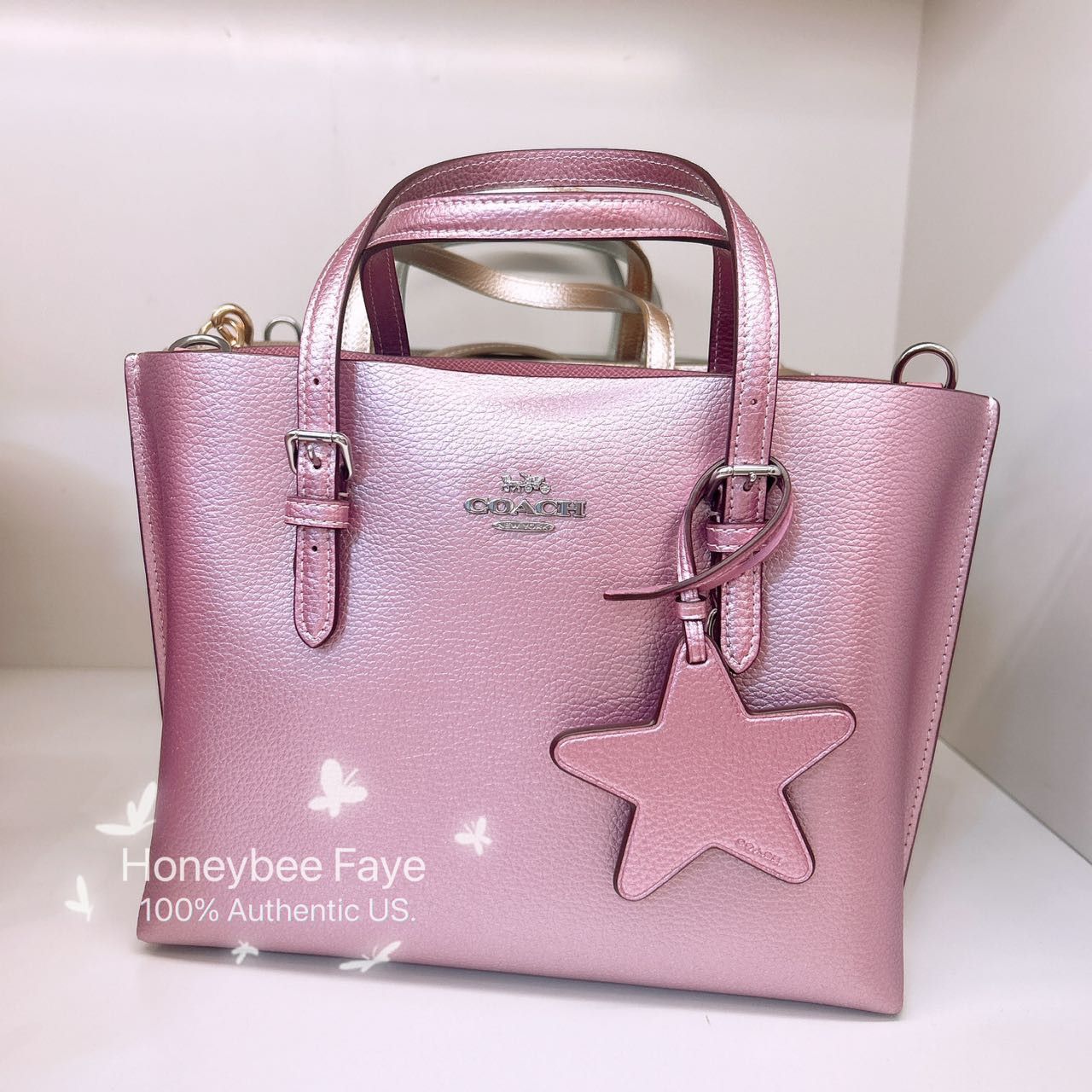 Coach MOLLIE tote purse popular pink mauve