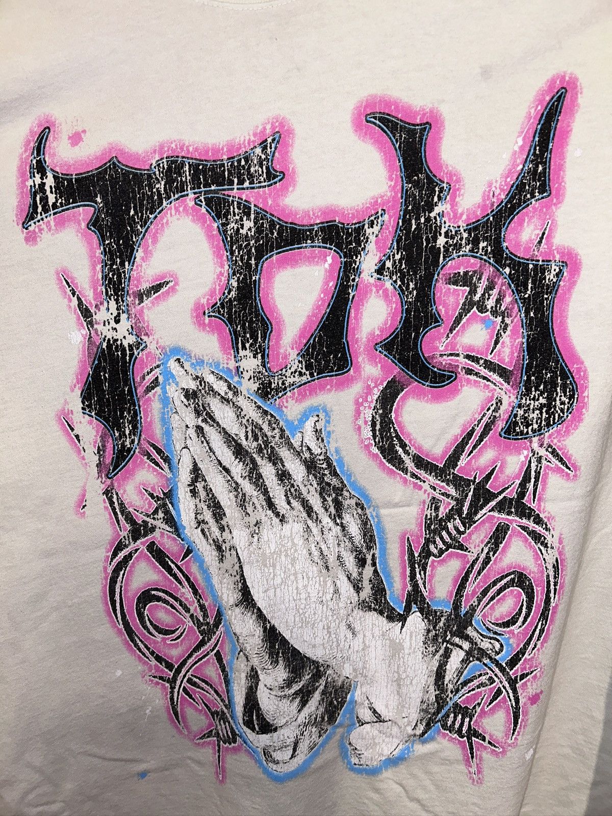 Other TDK Vintage heavy 100% cotton cream shirt cross&prayer hands Size US XXL / EU 58 / 5 - 1 Thumbnail